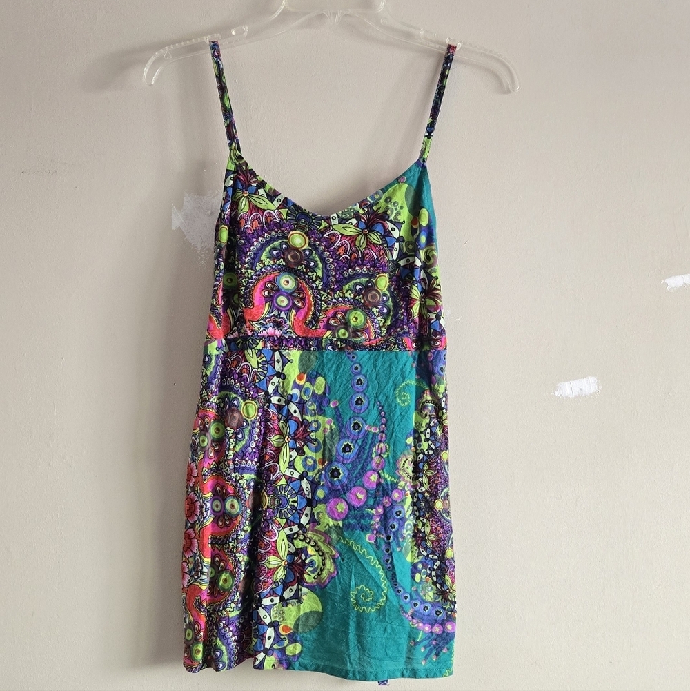 Vintage Y2k Colorful Paisley Cami Tank
